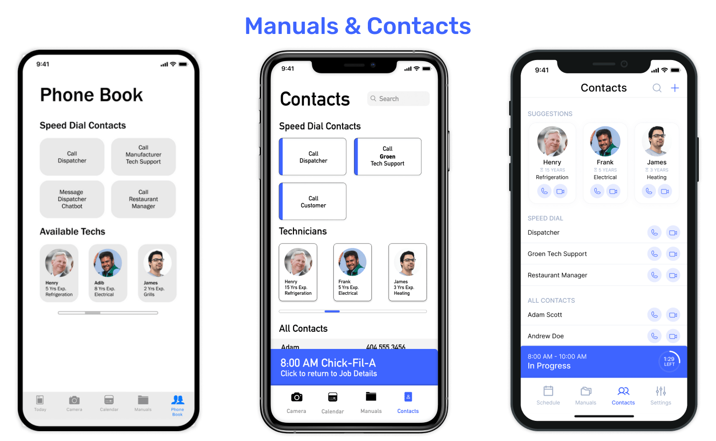 Manuals & Contacts Iterations